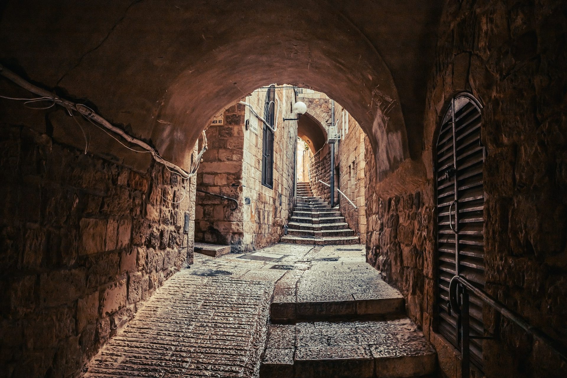Jerusalem stone streets nearby