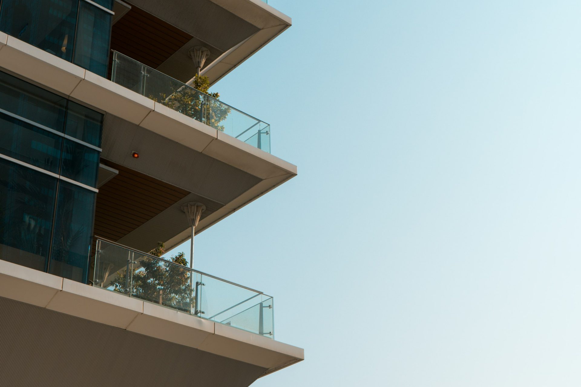 Balconies detail against the sky