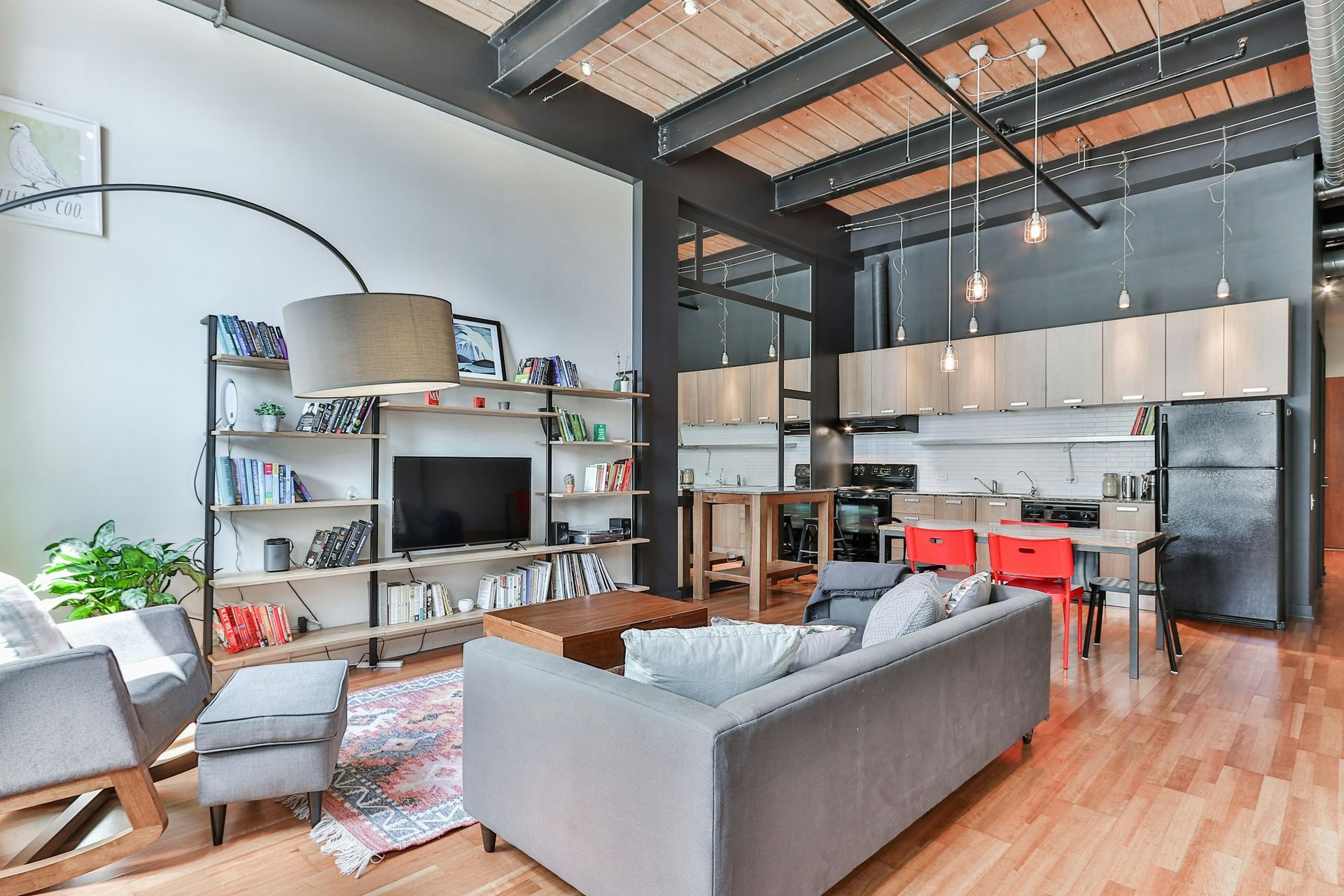 Lounge on parquet flooring