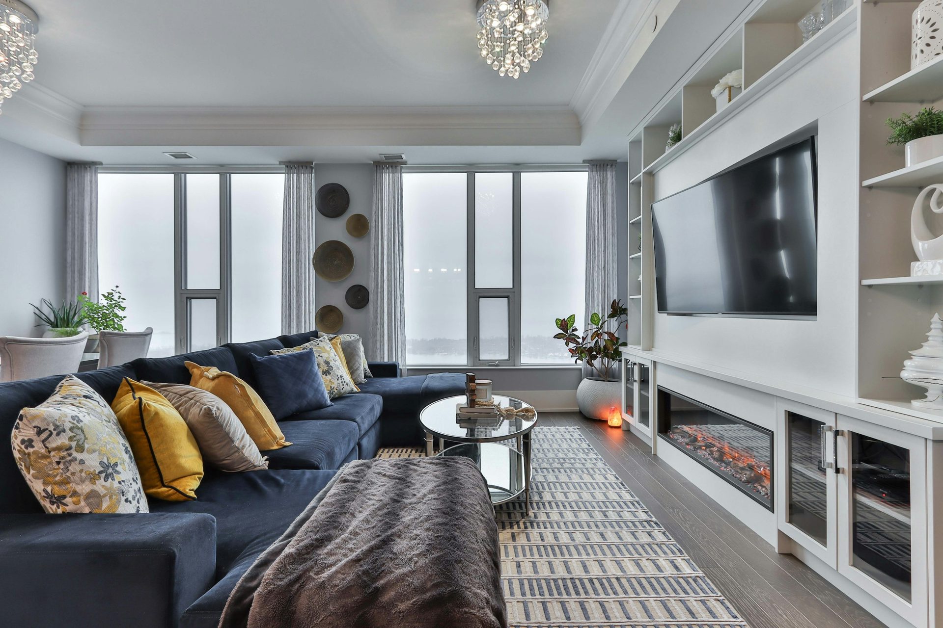 Living room with media wall